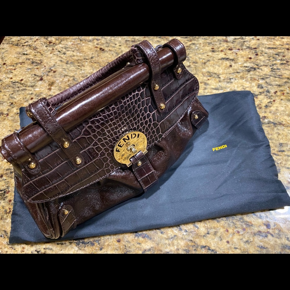 100% Original FENDI Leather Magic Satchel
